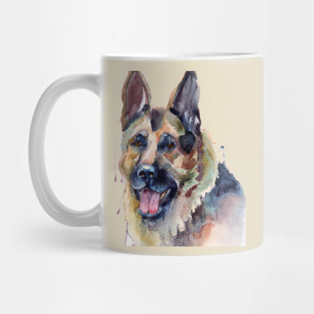 German Shepherd Watercolor - Gift For Dog Lovers by Edd Paint Something